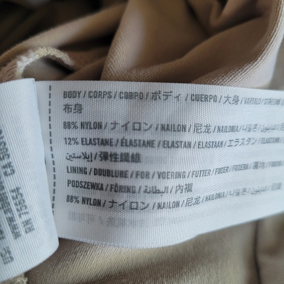 Abercrombie and Fitch tan scoop neck tank thong bodysuit size small​ - Picture 10 of 10